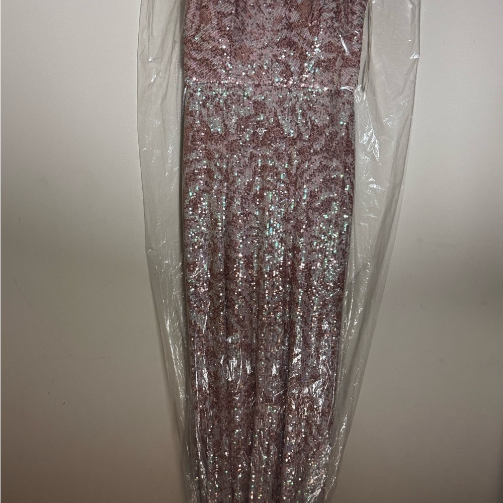 Elegant Pink Sequin Gown